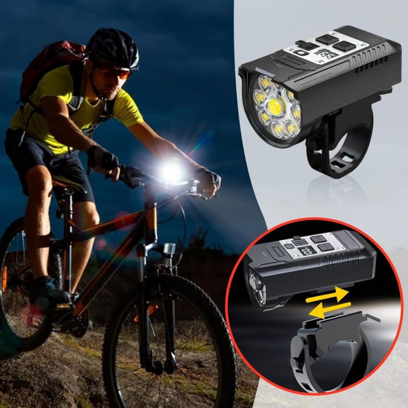Bicycle Headlight 9 LED Bike Front Light Type-C Rechargeable Bike Lamp Waterproof Cycling light