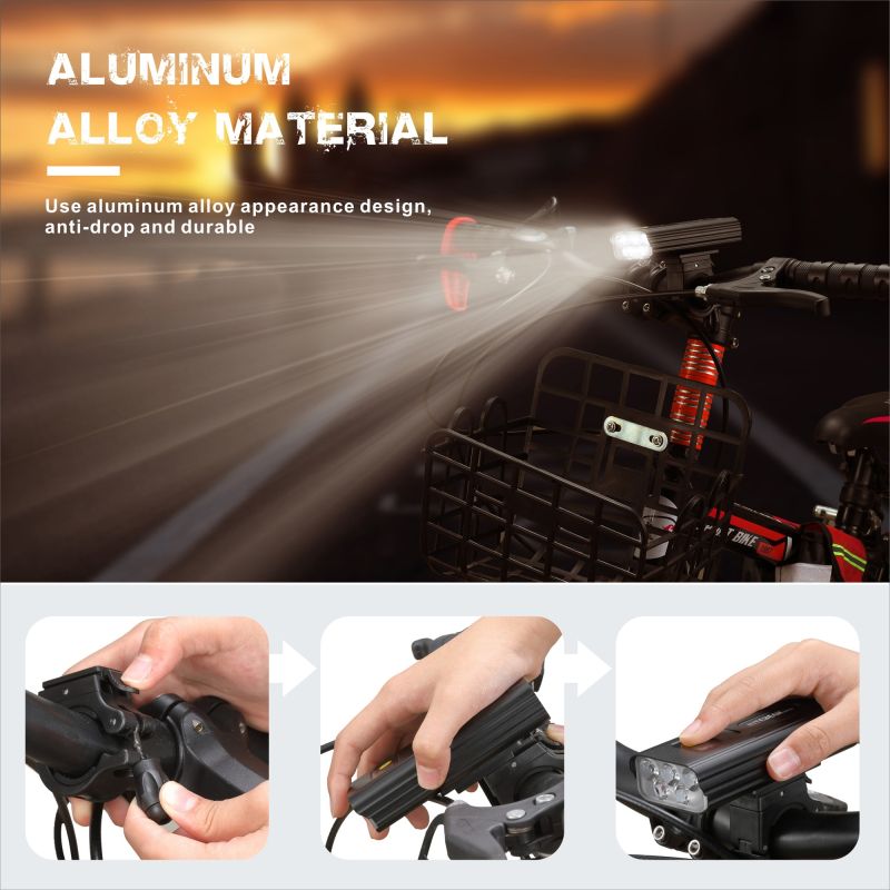 NiteBeam BR05 Bike Lights 5000 Lumens USB Rechargeable Cycling Safety Essential Gear with Power Bank Functionality