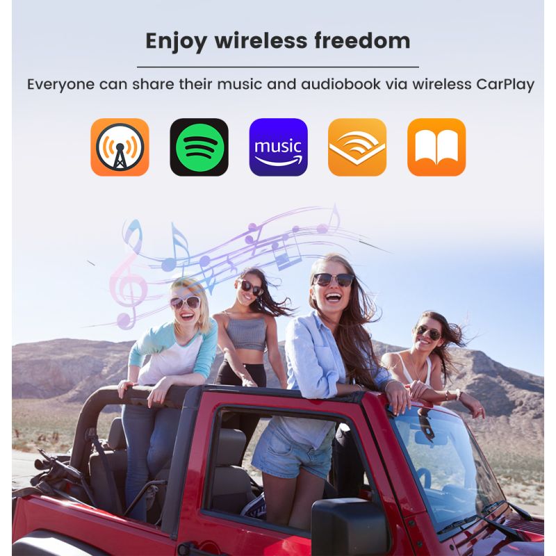 CarlinKit 4.0 Wireless CarPlay Box for Audi VW Porsche Kia Plug and Play Easy Setup Hands-Free Connectivity