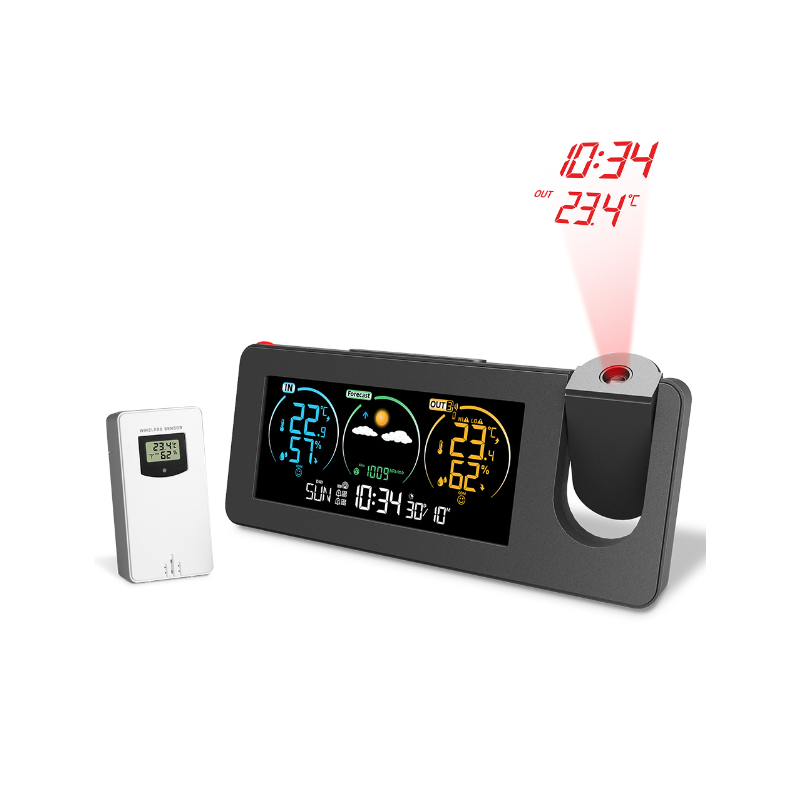 Innovative Projection Clock Wall Digital Alarm with Weather Forecast Stylish Design for Home Decor