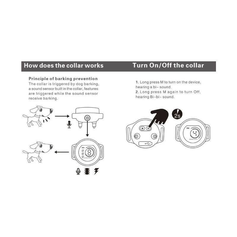 Smart Automatic Anti Barking Dog Collar Rechargeable Design with Intelligent Bark Recognition Humane Solution