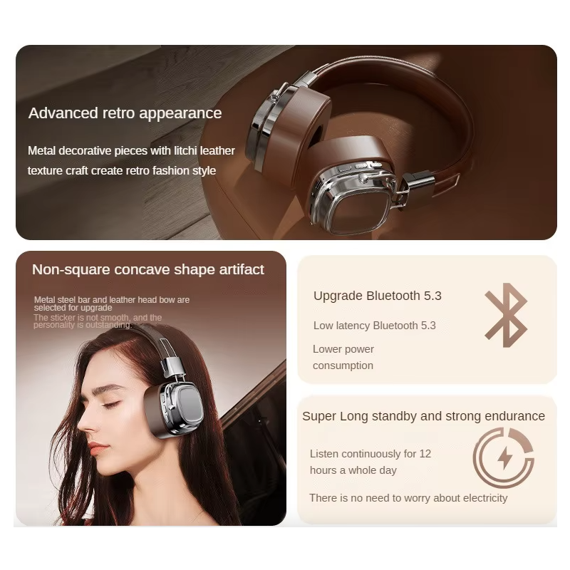 Major III Head-mounted Wireless Bluetooth Earphones with Dual-Microphone ENC for Crystal Clear Calls