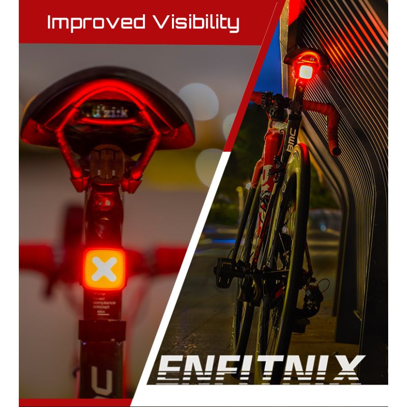 Enfitnix Cubelite III Smart Tail Light Ultra Bright Rear Light USB Charge Cycling Safety 30 Lumens