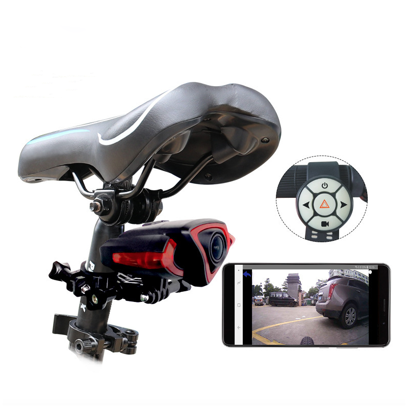 Bicycle Tail Light Recorder 1080P Camera with Smart Wireless Remote Dual Functionality for Cycling Safety