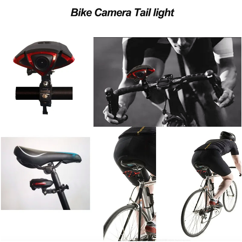 Bicycle Tail Light Recorder 1080P Camera with Smart Wireless Remote Dual Functionality for Cycling Safety