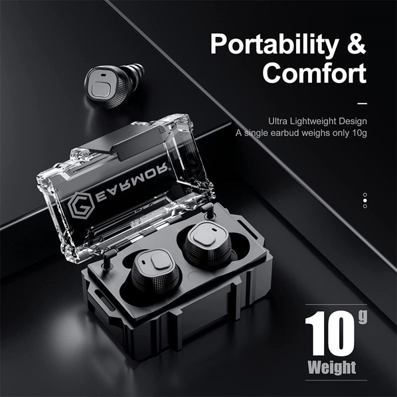 EARMOR M20 Tactical Earbuds Noise Cancelling Electronic Earplugs for Law Enforcement High Noise Environments
