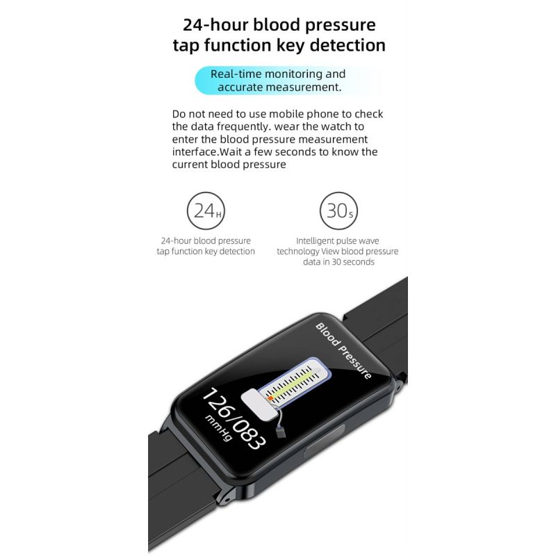 EP01 Blood Glucose Sugar Smart Watch ECG HRV heart rate temperature 1.47