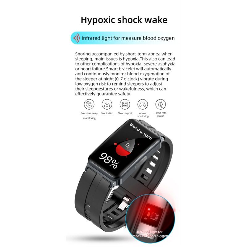 EP01 Blood Glucose Sugar Smart Watch ECG HRV heart rate temperature 1.47