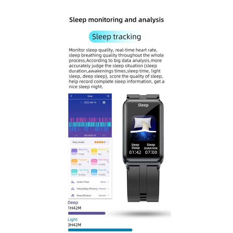 EP01 Blood Glucose Sugar Smart Watch ECG HRV heart rate temperature 1.47