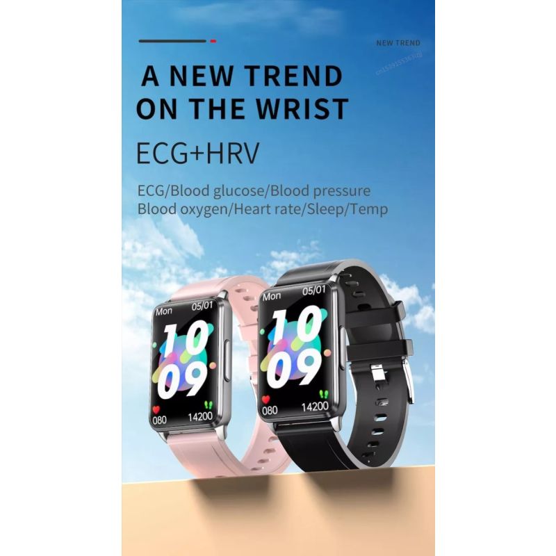 EP02 Blood Glucose Sugar Smart Watch ECG HRV heart rate temperature 1.57