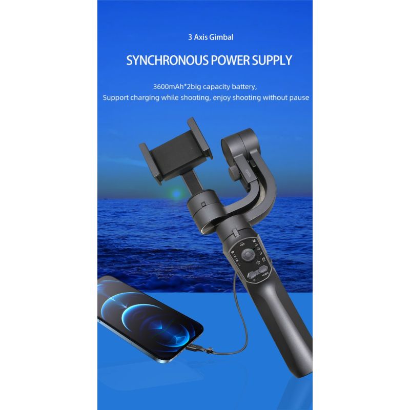 F10 Pro Stabilizer 3-Axis Phone Gimbal for Mobile Filmmaking with Smartphone Compatibility and Face Recognition