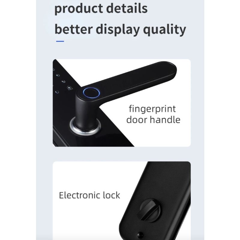 Electronic Smart Door Lock Biometric Fingerprint Keyless Entry Sleek Design Family Friendly Home Security