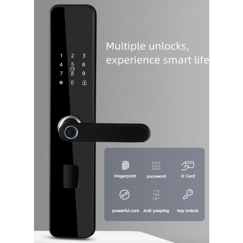Electronic Smart Door Lock Biometric Fingerprint Keyless Entry Sleek Design Family Friendly Home Security