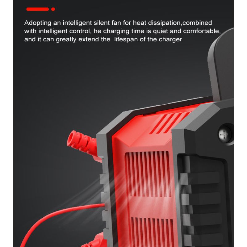 FOXSUR 20A Portable Car Battery Charger 12V 24V for Motorcycle Truck AGM LiFePO4 Lead Acid Battery Maintenance