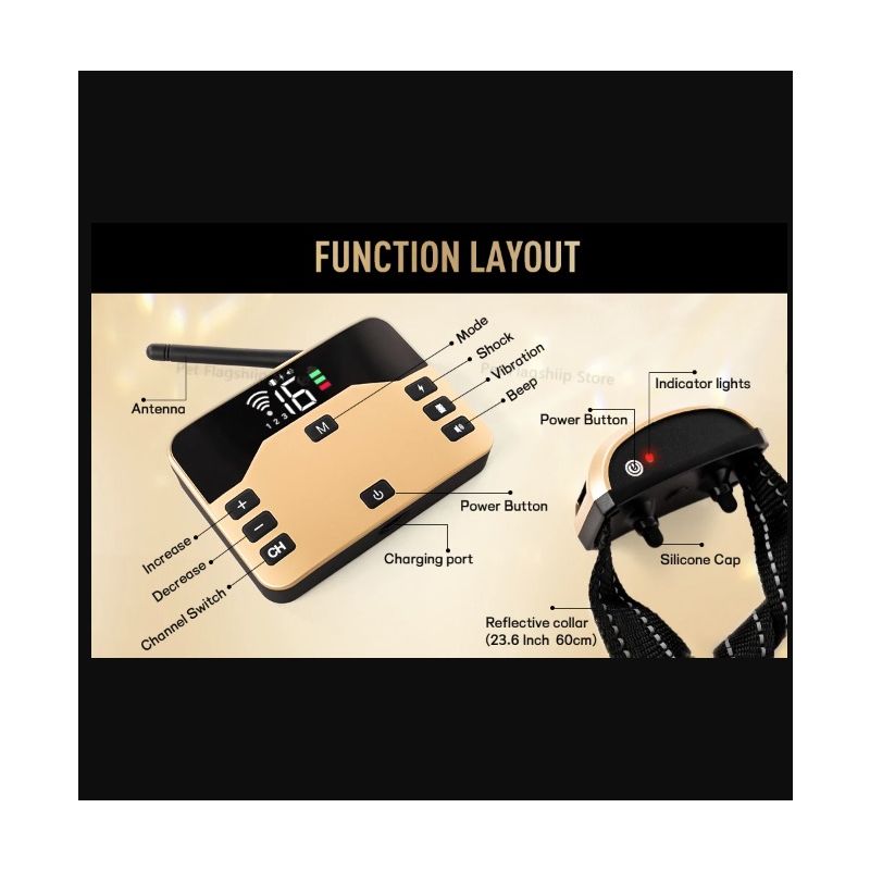 Wireless Pet Fence & Electric Shocker Dog Collar 2-in-1 Device for Pet Safety Responsible Pet Ownership