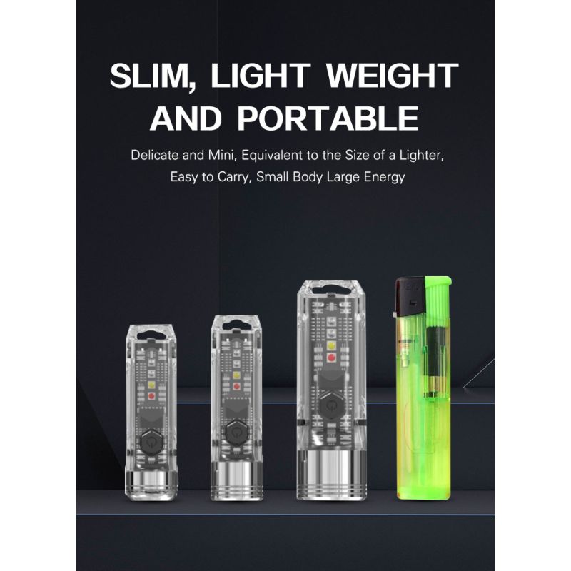 GT13 TIKI Mini Keychain Light 1000 Lumens USB Rechargeable Portable Lighting for Camping and Everyday Use