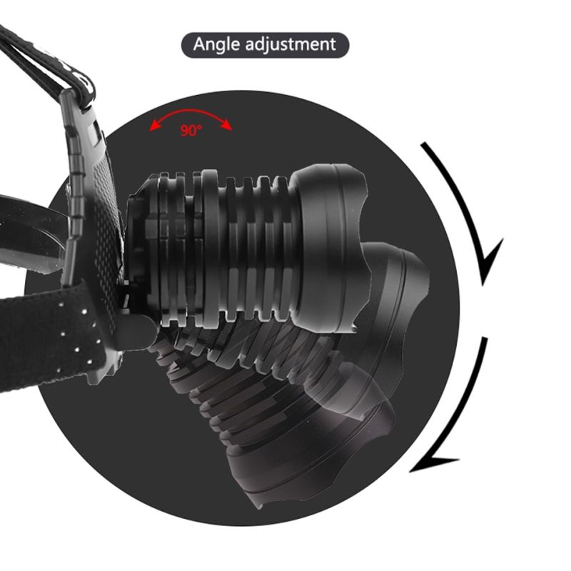 XHP70 LED Headlamp 8000LM USB Rechargeable Outdoor Light IPX5 Waterproof Adjustable Modes for Camping and Hiking