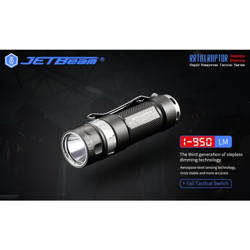 JETBeam JET-RRT01 XP-L 950 Lumen LED EDC Flashlight Durable Outdoor Lighting for Camping Hiking