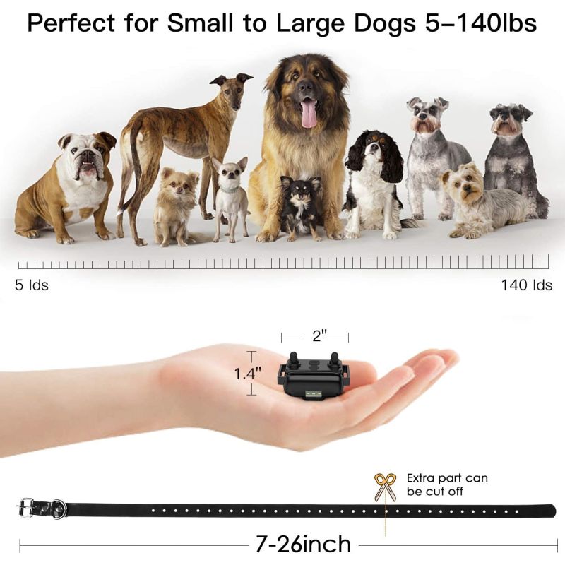 800m Electric Dog Training Collar with LCD Display Rechargeable Waterproof Collar Effective Outdoor Training