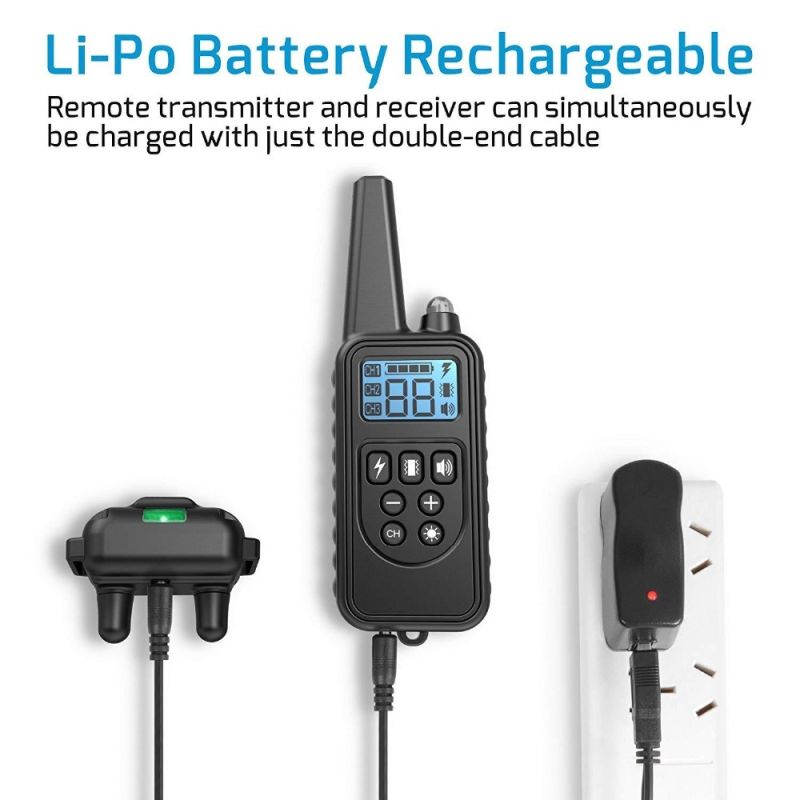 800m Electric Dog Training Collar with LCD Display Rechargeable Waterproof Adjustable Levels for Pet Owners