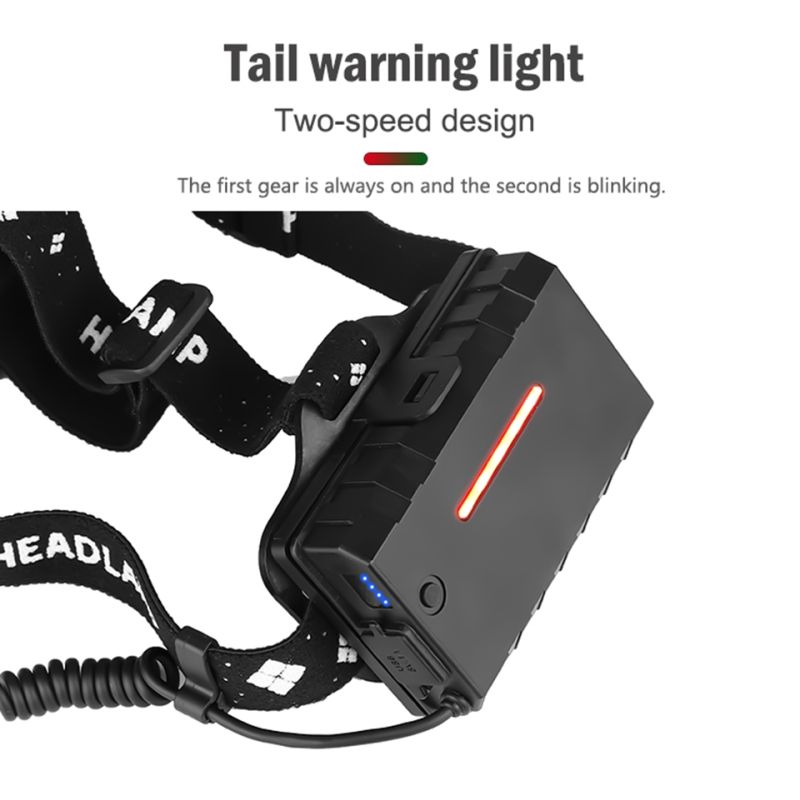 XHP70 LED Headlamp 8000LM USB Rechargeable Outdoor Light IPX5 Waterproof Adjustable Modes for Camping and Hiking