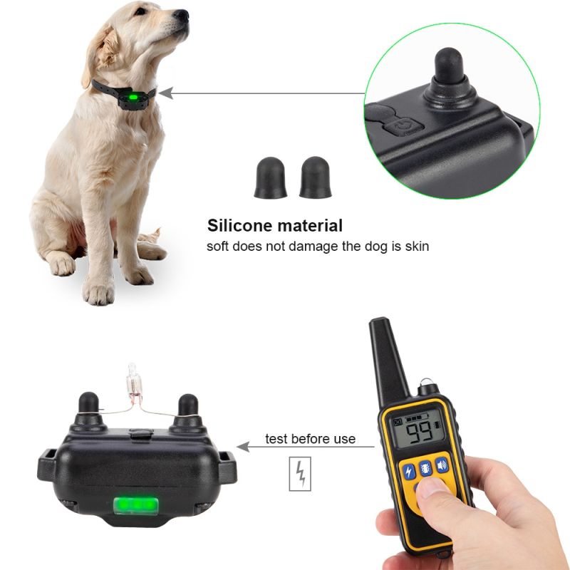 800m Electric Dog Training Collar Rechargeable Waterproof LCD Display Adjustable Levels for Dog Obedience
