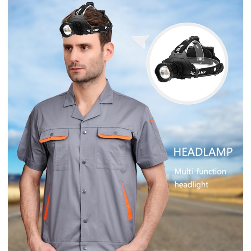 XHP70 LED Headlamp 8000LM USB Rechargeable Outdoor Light IPX5 Waterproof Adjustable Modes for Camping and Hiking