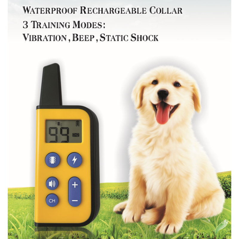 2020 NEW Waterproof Electric Dog Training Collar 1000m Range Adjustable Stimulation Levels for Humane Training