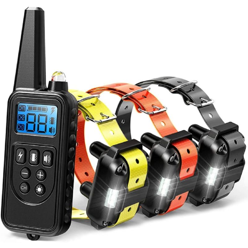 800m Electric Dog Training Collar Waterproof Rechargeable Pet Remote Control with LCD Display Adjustable Modes