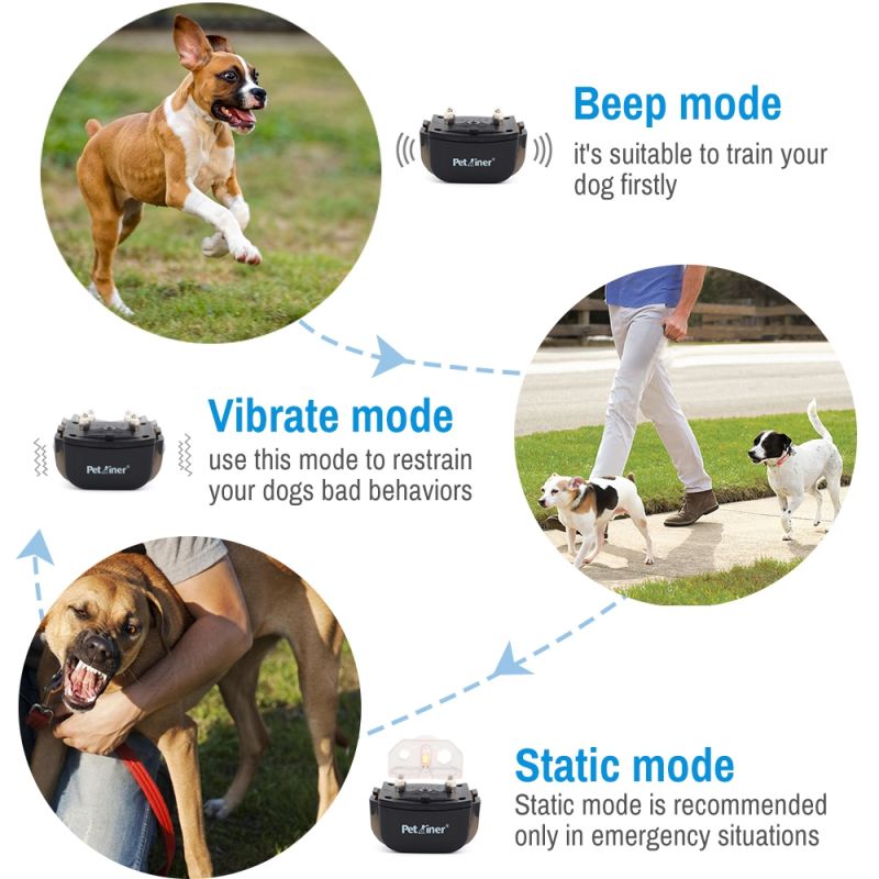 Petrainer 998D Remote Electric Dog Training Collar 300M Range Waterproof Rechargeable High-Capacity Battery