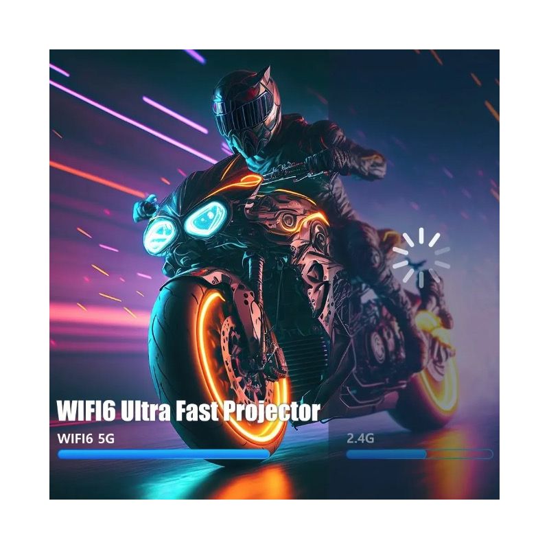 HY320 Android 11 Projector Compact 4K Native 390 ANSI Lumens Dual Wifi6 Bluetooth 5.0 Home Outdoor Cinema