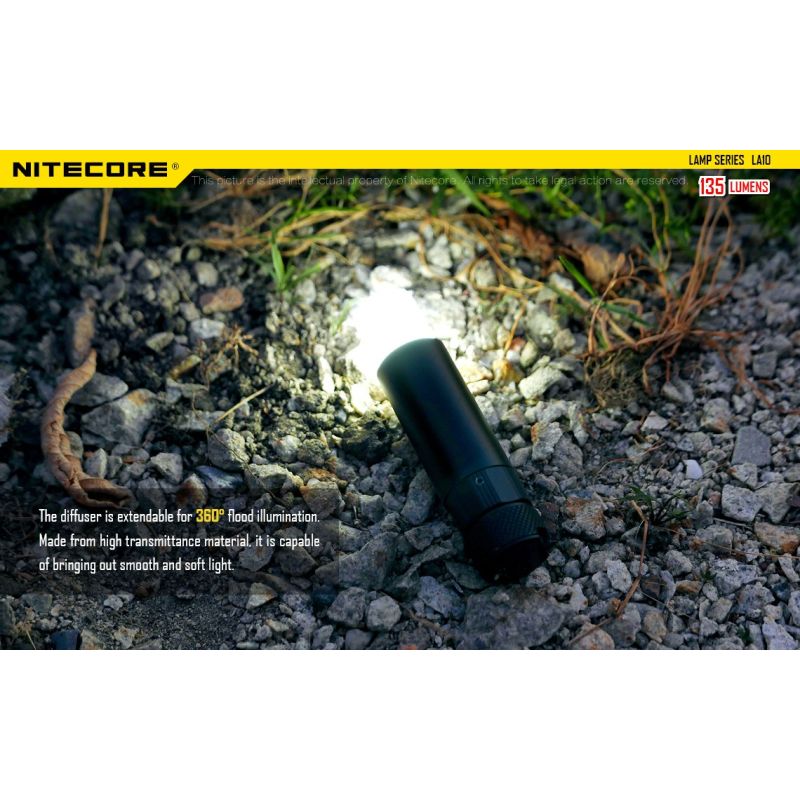 Nitecore LA10 Mini EDC Flashlight 135 Lumens Premium Nichia XP-G2 S3 LED Twist-to-Activate Design Camping