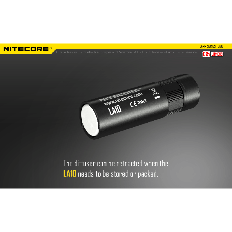 Nitecore LA10 Mini EDC Flashlight 135 Lumens Premium Nichia XP-G2 S3 LED Twist-to-Activate Design Camping