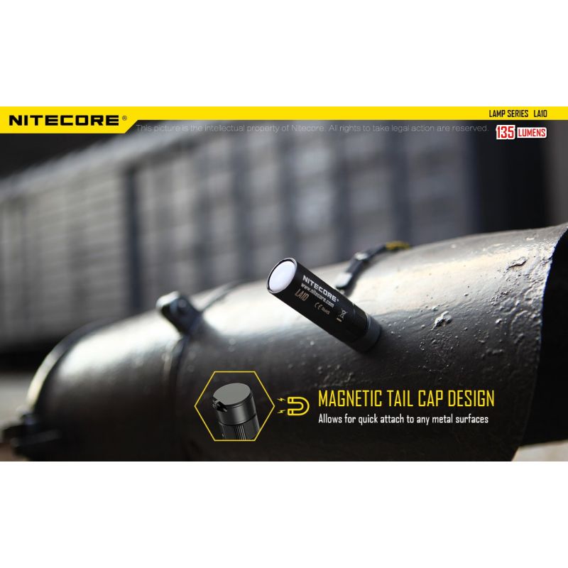 Nitecore LA10 Mini EDC Flashlight 135 Lumens Premium Nichia XP-G2 S3 LED Twist-to-Activate Design Camping