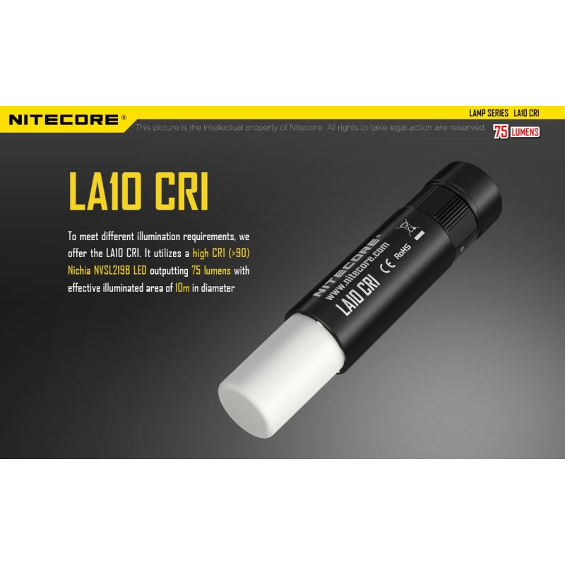 Nitecore LA10 Mini EDC Flashlight 135 Lumens Premium Nichia XP-G2 S3 LED Twist-to-Activate Design Camping