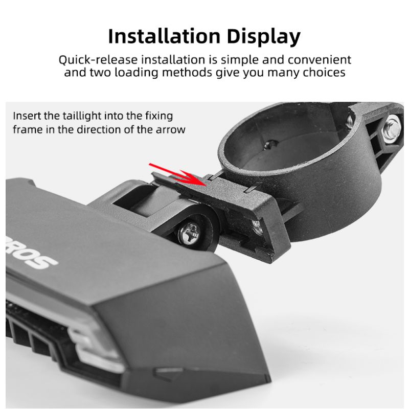 ROCKBROS LKWD-R1 Bike Light Smart USB LED with Wireless Remote Turn Signal Laser Projector for Cycling Safety