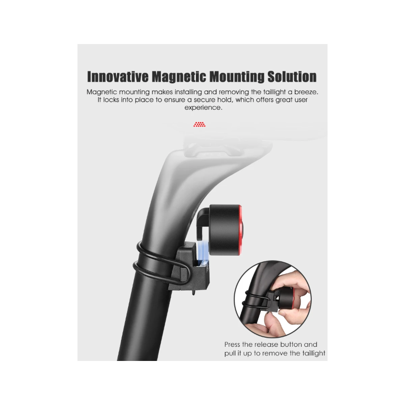 Gaciron LOOP-100 High Brightness Bike Tail Light Brake Sensor Aluminum Alloy for Urban and Trail Cycling