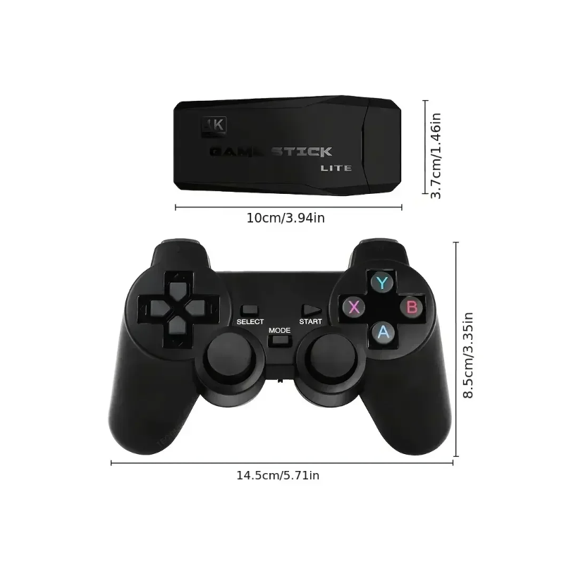 M8 Video Game Console with Dual 2.4G Wireless Controllers 10000 Retro Games Library PS1 Atari 64G Model