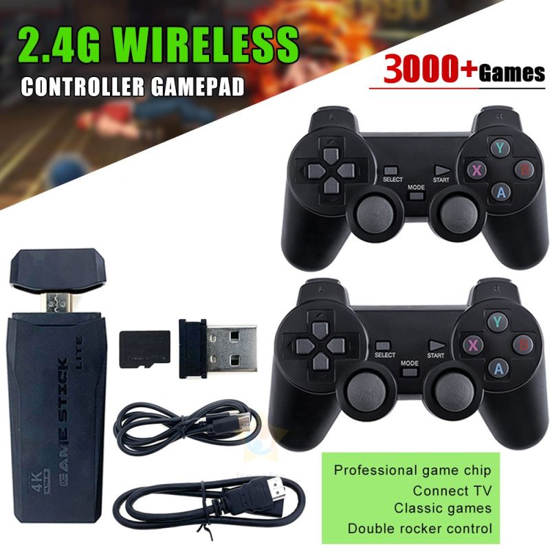 Retro Gaming Console 2.4G Double Wireless Controller 10,000 Games 64GB PS1 GBA Classics 4K Christmas Gift