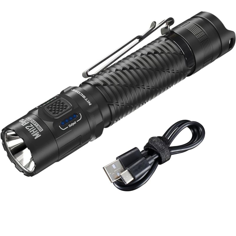 Nitecore MH12 Pro USB-C Rechargeable Flashlight 3300 Lumen High-Intensity Beam for Night Hikes and Adventures