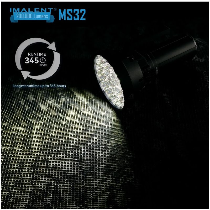 IMALENT MS32 200000 Lumen LED High Power Flashlight with Multiple Lighting Modes for Outdoor Adventures