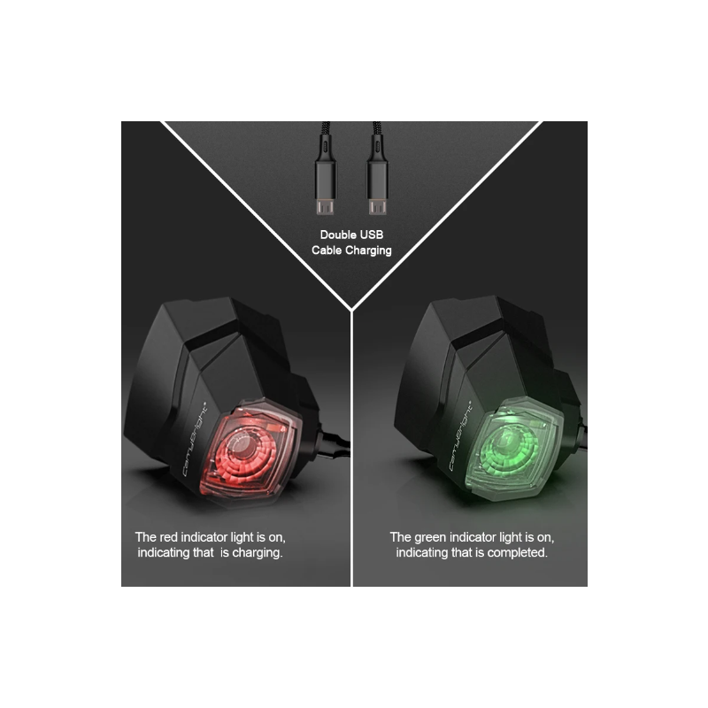 CarryBright CB800 Rearview Mirror Headlight Dual Function Bicycle Safety Equipment for City Riding and Trails