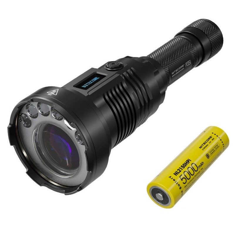 NITECORE P35i 6x XP-G3 LED Rechargeable Flashlight 3000 Lumens Ultra Long Range Dual Beam Outdoor Searchlight