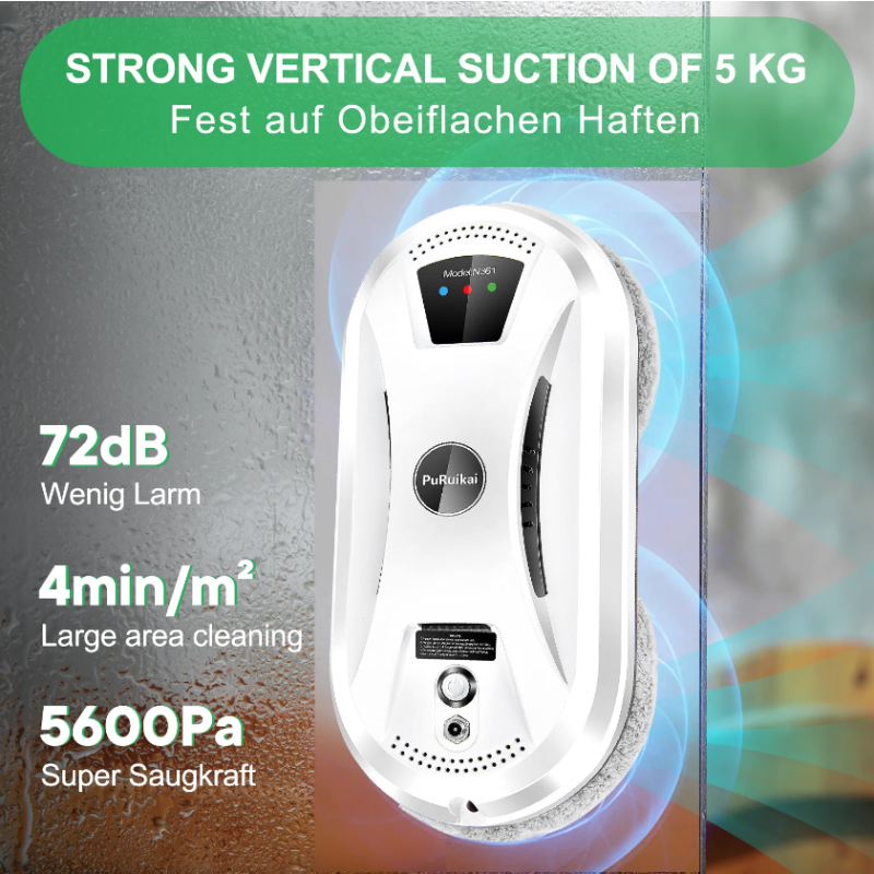 PuRuiKai Home Window Cleaning Robot Smart Glass Vacuum Cleaner One-Key High-Rise Intelligent Imitation Wiping