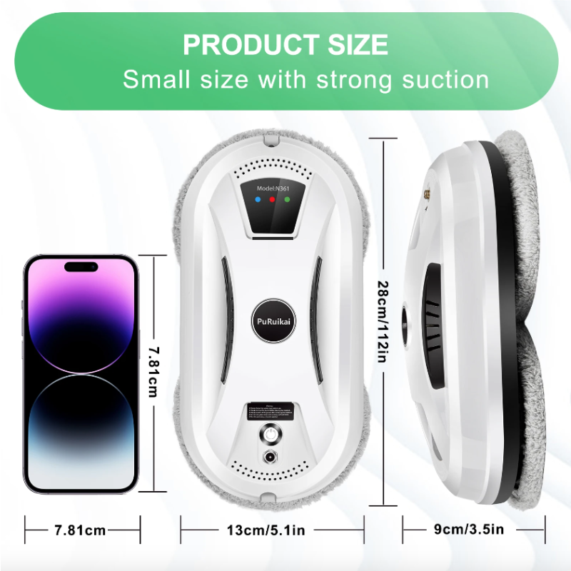 PuRuiKai Home Window Cleaning Robot Smart Glass Vacuum Cleaner One-Key High-Rise Intelligent Imitation Wiping