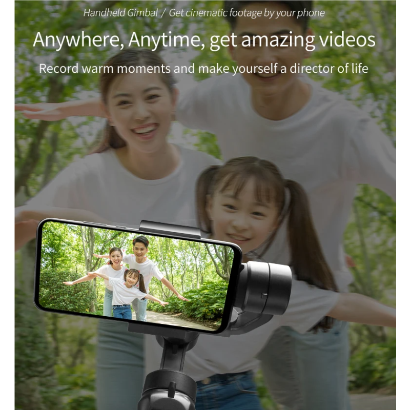 F6 3 Axis Gimbal Handheld Stabilizer Smooth Video Recording Smartphone Photography Action Camera Stabilizer