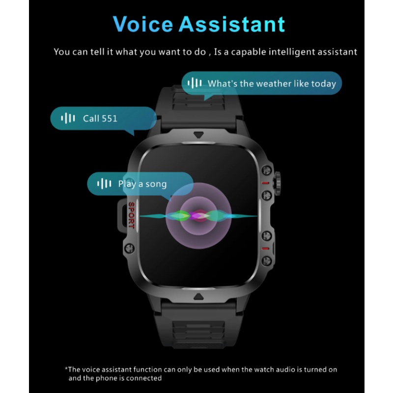 QX11 Smart Watch Men IP68 5ATM Outdoor Sports Fitness Tracker Health Monitor 1.96