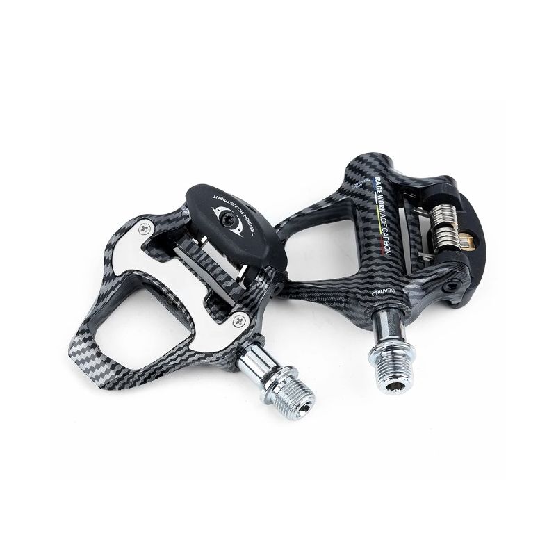 RACEWORK Road Bike Pedal Ultra Light Carbon Fiber Self-Locking SPD Keo Compatible Ideal for Cycling Enthusiasts