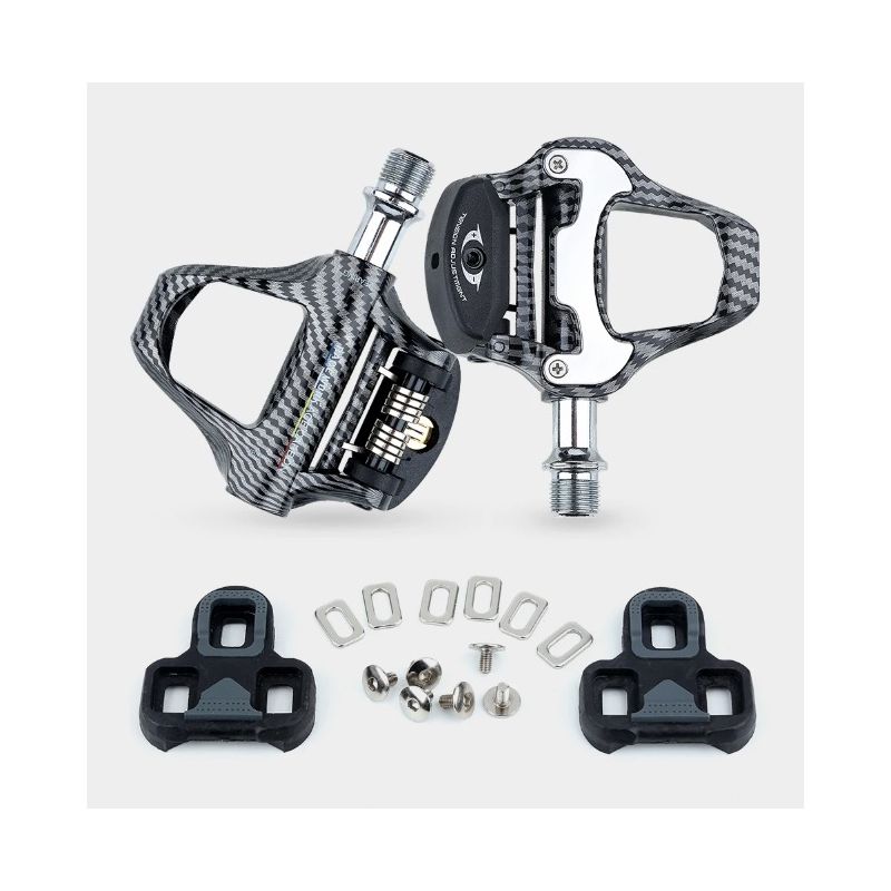 RACEWORK Road Bike Pedal Ultra Light Carbon Fiber Self-Locking SPD Keo Compatible Ideal for Cycling Enthusiasts