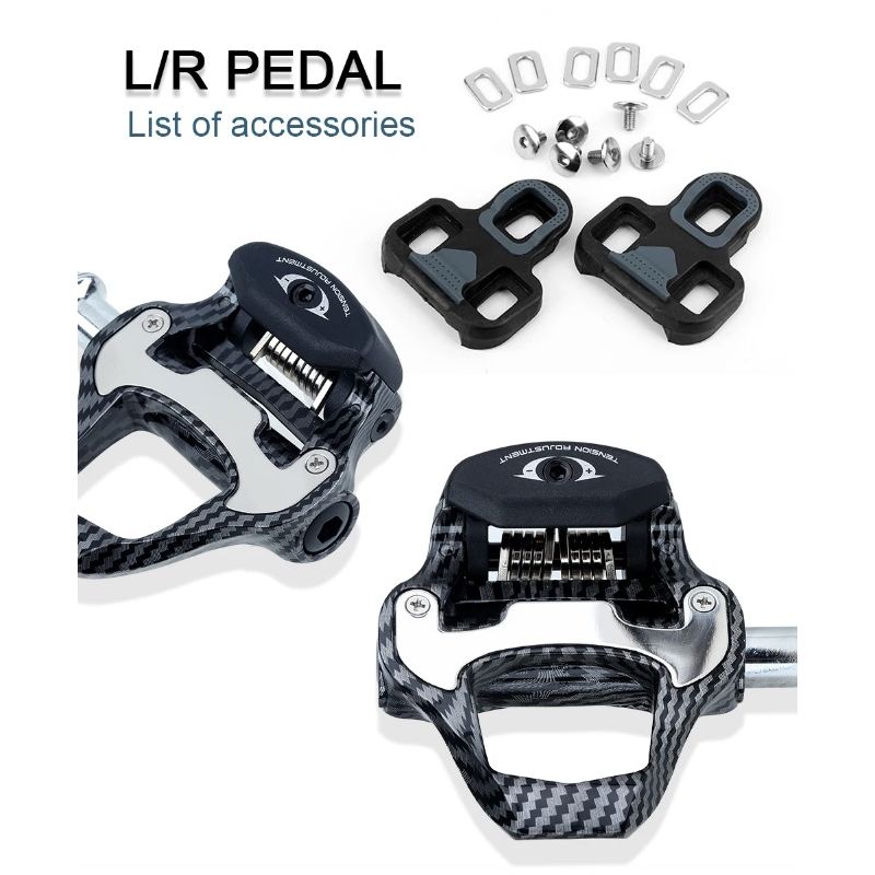 RACEWORK Road Bike Pedal Ultra Light Carbon Fiber Self-Locking SPD Keo Compatible Ideal for Cycling Enthusiasts